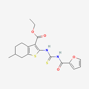 molecular formula C18H20N2O4S2 B10868500 Ethyl 2-{[(furan-2-ylcarbonyl)carbamothioyl]amino}-6-methyl-4,5,6,7-tetrahydro-1-benzothiophene-3-carboxylate 