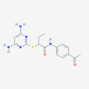 N-(4-acetylphenyl)-2-[(4,6-diaminopyrimidin-2-yl)sulfanyl]butanamide