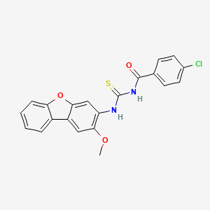 4-chloro-N-[(2-methoxydibenzo[b,d]furan-3-yl)carbamothioyl]benzamide