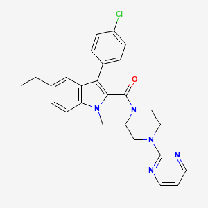 molecular formula C26H26ClN5O B10868537 [3-(4-chlorophenyl)-5-ethyl-1-methyl-1H-indol-2-yl][4-(pyrimidin-2-yl)piperazin-1-yl]methanone 