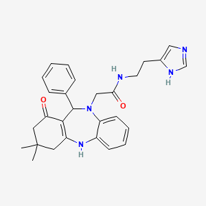 2-(3,3-dimethyl-1-oxo-11-phenyl-1,2,3,4,5,11-hexahydro-10H-dibenzo[b,e][1,4]diazepin-10-yl)-N-[2-(1H-imidazol-4-yl)ethyl]acetamide