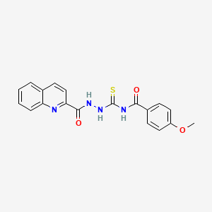 4-methoxy-N-{[2-(quinolin-2-ylcarbonyl)hydrazinyl]carbonothioyl}benzamide