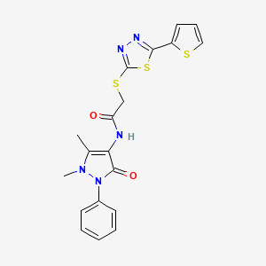 N-(1,5-dimethyl-3-oxo-2-phenyl-2,3-dihydro-1H-pyrazol-4-yl)-2-{[5-(thiophen-2-yl)-1,3,4-thiadiazol-2-yl]sulfanyl}acetamide