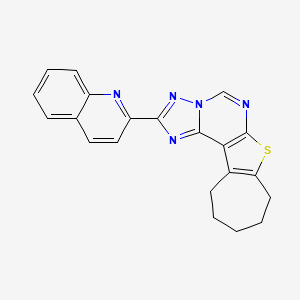 molecular formula C21H17N5S B10868573 2-(2-Quinolyl)-9,10,11,12-tetrahydro-8H-cyclohepta[4,5]thieno[3,2-E][1,2,4]triazolo[1,5-C]pyrimidine 