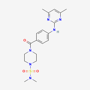 4-(4-((4,6-dimethylpyrimidin-2-yl)amino)benzoyl)-N,N-dimethylpiperazine-1-sulfonamide