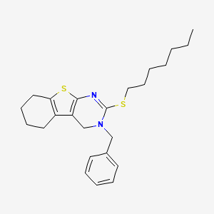 3-Benzyl-2-(heptylsulfanyl)-3,4,5,6,7,8-hexahydro[1]benzothieno[2,3-d]pyrimidine