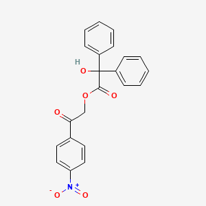 molecular formula C22H17NO6 B10868599 2-(4-Nitrophenyl)-2-oxoethyl 2-hydroxy-2,2-diphenylacetate CAS No. 5306-83-2