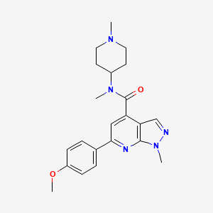 6-(4-methoxyphenyl)-N,1-dimethyl-N-(1-methylpiperidin-4-yl)-1H-pyrazolo[3,4-b]pyridine-4-carboxamide