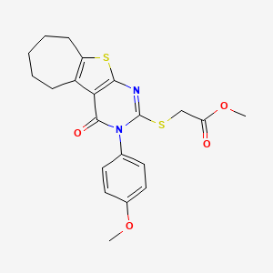 methyl {[3-(4-methoxyphenyl)-4-oxo-3,5,6,7,8,9-hexahydro-4H-cyclohepta[4,5]thieno[2,3-d]pyrimidin-2-yl]sulfanyl}acetate