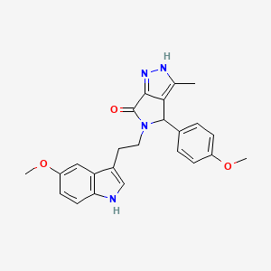 5-[2-(5-methoxy-1H-indol-3-yl)ethyl]-4-(4-methoxyphenyl)-3-methyl-4,5-dihydropyrrolo[3,4-c]pyrazol-6(1H)-one