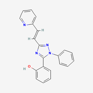 molecular formula C21H16N4O B10868636 2-{1-phenyl-3-[(E)-2-(pyridin-2-yl)ethenyl]-1H-1,2,4-triazol-5-yl}phenol 