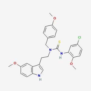 molecular formula C27H28ClN3O3S B10868637 N'-(5-chloro-2-methoxyphenyl)-N-(4-methoxybenzyl)-N-[2-(5-methoxy-1H-indol-3-yl)ethyl]thiourea 