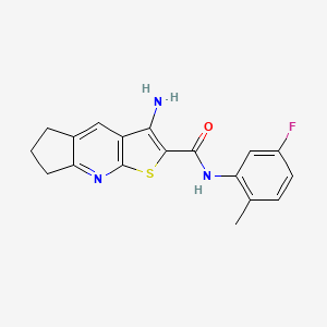 molecular formula C18H16FN3OS B10868651 3-amino-N-(5-fluoro-2-methylphenyl)-6,7-dihydro-5H-cyclopenta[b]thieno[3,2-e]pyridine-2-carboxamide 