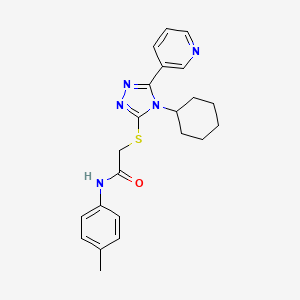 2-{[4-cyclohexyl-5-(pyridin-3-yl)-4H-1,2,4-triazol-3-yl]sulfanyl}-N-(4-methylphenyl)acetamide