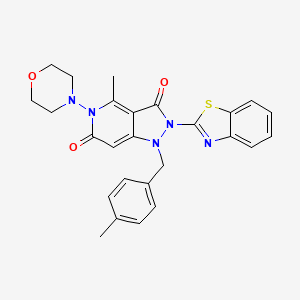 molecular formula C26H25N5O3S B10868666 2-(1,3-benzothiazol-2-yl)-4-methyl-1-(4-methylbenzyl)-5-(morpholin-4-yl)-1H-pyrazolo[4,3-c]pyridine-3,6(2H,5H)-dione 