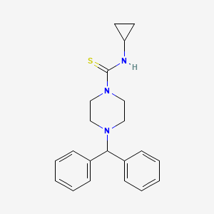 molecular formula C21H25N3S B10868706 N-cyclopropyl-4-(diphenylmethyl)piperazine-1-carbothioamide 