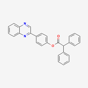 molecular formula C28H20N2O2 B10868739 4-(Quinoxalin-2-yl)phenyl diphenylacetate 