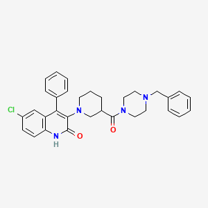 molecular formula C32H33ClN4O2 B10868766 3-{3-[(4-benzylpiperazin-1-yl)carbonyl]piperidin-1-yl}-6-chloro-4-phenylquinolin-2(1H)-one 