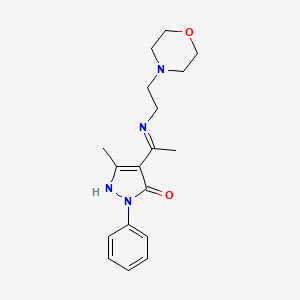 molecular formula C18H24N4O2 B10868767 (4Z)-5-methyl-4-(1-{[2-(morpholin-4-yl)ethyl]amino}ethylidene)-2-phenyl-2,4-dihydro-3H-pyrazol-3-one 