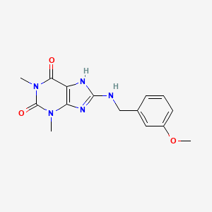 molecular formula C15H17N5O3 B10868774 8-[(3-methoxybenzyl)amino]-1,3-dimethyl-3,7-dihydro-1H-purine-2,6-dione 