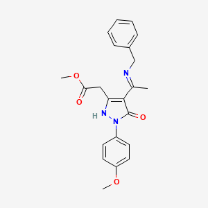 molecular formula C22H23N3O4 B10868775 methyl [(4Z)-4-[1-(benzylamino)ethylidene]-1-(4-methoxyphenyl)-5-oxo-4,5-dihydro-1H-pyrazol-3-yl]acetate 