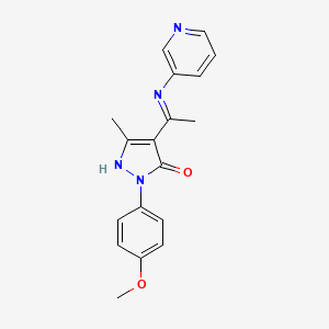 (4Z)-2-(4-methoxyphenyl)-5-methyl-4-[1-(pyridin-3-ylamino)ethylidene]-2,4-dihydro-3H-pyrazol-3-one