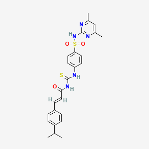 molecular formula C25H27N5O3S2 B10868810 (2E)-N-({4-[(4,6-dimethylpyrimidin-2-yl)sulfamoyl]phenyl}carbamothioyl)-3-[4-(propan-2-yl)phenyl]prop-2-enamide 