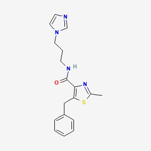 5-benzyl-N-[3-(1H-imidazol-1-yl)propyl]-2-methyl-1,3-thiazole-4-carboxamide