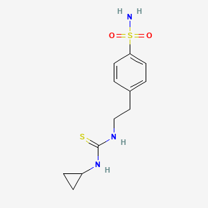 molecular formula C12H17N3O2S2 B10868844 4-{2-[(Cyclopropylcarbamothioyl)amino]ethyl}benzenesulfonamide 