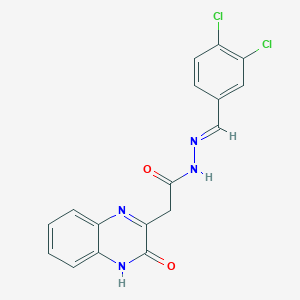 N'-[(E)-(3,4-dichlorophenyl)methylidene]-2-(3-hydroxyquinoxalin-2-yl)acetohydrazide