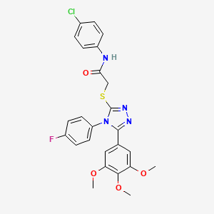 N-(4-chlorophenyl)-2-{[4-(4-fluorophenyl)-5-(3,4,5-trimethoxyphenyl)-4H-1,2,4-triazol-3-yl]sulfanyl}acetamide