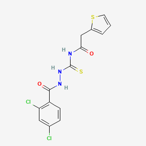 N-({2-[(2,4-dichlorophenyl)carbonyl]hydrazinyl}carbonothioyl)-2-(thiophen-2-yl)acetamide