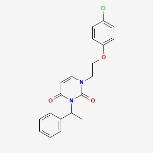 1-[2-(4-chlorophenoxy)ethyl]-3-(1-phenylethyl)pyrimidine-2,4(1H,3H)-dione