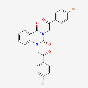 molecular formula C24H16Br2N2O4 B10868942 1,3-bis[2-(4-bromophenyl)-2-oxoethyl]quinazoline-2,4(1H,3H)-dione 