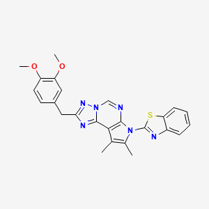 2-[2-(3,4-Dimethoxybenzyl)-8,9-dimethyl-7H-pyrrolo[3,2-E][1,2,4]triazolo[1,5-C]pyrimidin-7-YL]-1,3-benzothiazole