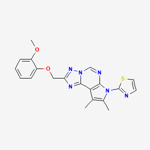 molecular formula C20H18N6O2S B10868966 2-[(2-methoxyphenoxy)methyl]-8,9-dimethyl-7-(1,3-thiazol-2-yl)-7H-pyrrolo[3,2-e][1,2,4]triazolo[1,5-c]pyrimidine 