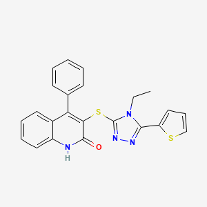 3-{[4-ethyl-5-(thiophen-2-yl)-4H-1,2,4-triazol-3-yl]sulfanyl}-4-phenylquinolin-2(1H)-one