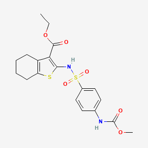 molecular formula C19H22N2O6S2 B10869001 Ethyl 2-[({4-[(methoxycarbonyl)amino]phenyl}sulfonyl)amino]-4,5,6,7-tetrahydro-1-benzothiophene-3-carboxylate 