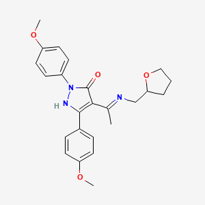 (4Z)-2,5-bis(4-methoxyphenyl)-4-{1-[(tetrahydrofuran-2-ylmethyl)amino]ethylidene}-2,4-dihydro-3H-pyrazol-3-one