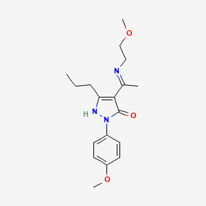 (4Z)-4-{1-[(2-methoxyethyl)amino]ethylidene}-2-(4-methoxyphenyl)-5-propyl-2,4-dihydro-3H-pyrazol-3-one