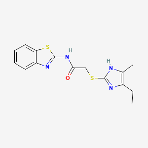 molecular formula C15H16N4OS2 B10869009 N-(1,3-benzothiazol-2-yl)-2-[(5-ethyl-4-methyl-1H-imidazol-2-yl)sulfanyl]acetamide 