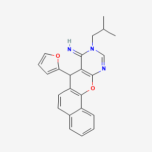 molecular formula C23H21N3O2 B10869026 7-(2-Furyl)-9-isobutyl-7,9-dihydro-8H-benzo[7,8]chromeno[2,3-D]pyrimidin-8-imine 