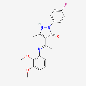 (4Z)-4-{1-[(2,3-dimethoxyphenyl)amino]ethylidene}-2-(4-fluorophenyl)-5-methyl-2,4-dihydro-3H-pyrazol-3-one