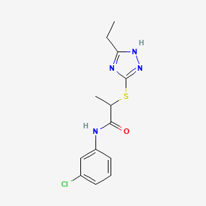 N-(3-chlorophenyl)-2-[(5-ethyl-4H-1,2,4-triazol-3-yl)sulfanyl]propanamide