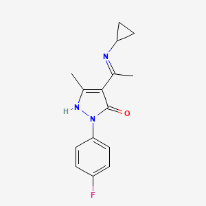 (4Z)-4-[1-(cyclopropylamino)ethylidene]-2-(4-fluorophenyl)-5-methyl-2,4-dihydro-3H-pyrazol-3-one