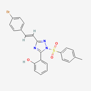 molecular formula C23H18BrN3O3S B10869061 2-{3-[(E)-2-(4-bromophenyl)ethenyl]-1-[(4-methylphenyl)sulfonyl]-1H-1,2,4-triazol-5-yl}phenol 