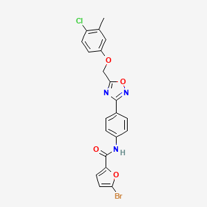 molecular formula C21H15BrClN3O4 B10869067 5-bromo-N-(4-{5-[(4-chloro-3-methylphenoxy)methyl]-1,2,4-oxadiazol-3-yl}phenyl)furan-2-carboxamide 