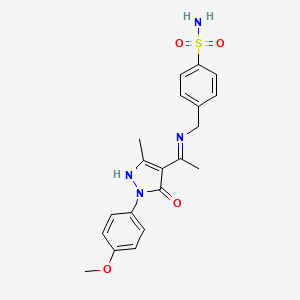 molecular formula C20H22N4O4S B10869069 4-[({(1Z)-1-[1-(4-methoxyphenyl)-3-methyl-5-oxo-1,5-dihydro-4H-pyrazol-4-ylidene]ethyl}amino)methyl]benzenesulfonamide 