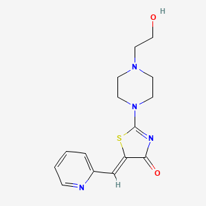 molecular formula C15H18N4O2S B10869076 (5Z)-2-[4-(2-hydroxyethyl)piperazin-1-yl]-5-(pyridin-2-ylmethylidene)-1,3-thiazol-4(5H)-one 