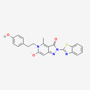 molecular formula C22H17N4O3S- B10869083 2-(1,3-benzothiazol-2-yl)-5-[2-(4-hydroxyphenyl)ethyl]-4-methyl-3-oxo-3,5-dihydro-2H-pyrazolo[4,3-c]pyridin-6-olate 